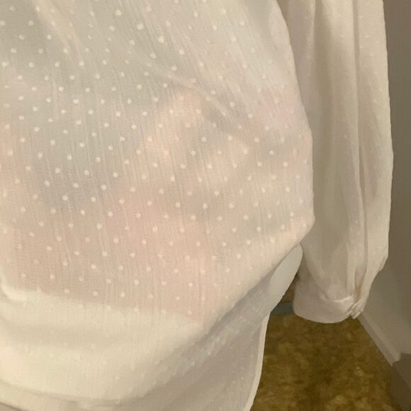 Ann Taylor Factory Women’s L/S Neck Tie Blouse/Top - Picture 9 of 11